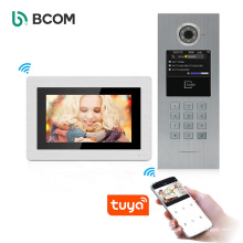 Bcom edifício apartamento smart tuya IP campainha sistema videoportero wi-fi poe campainha com vídeo de 7 polegadas